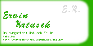 ervin matusek business card